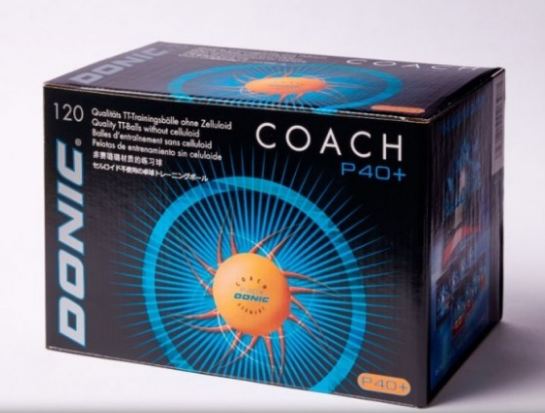 DONIC Coach P40+ 2* carton de 120 orange