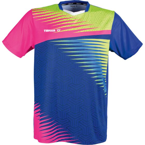 TIBHAR Tee-Shirt AZUR Rose/Jaune/Bleu