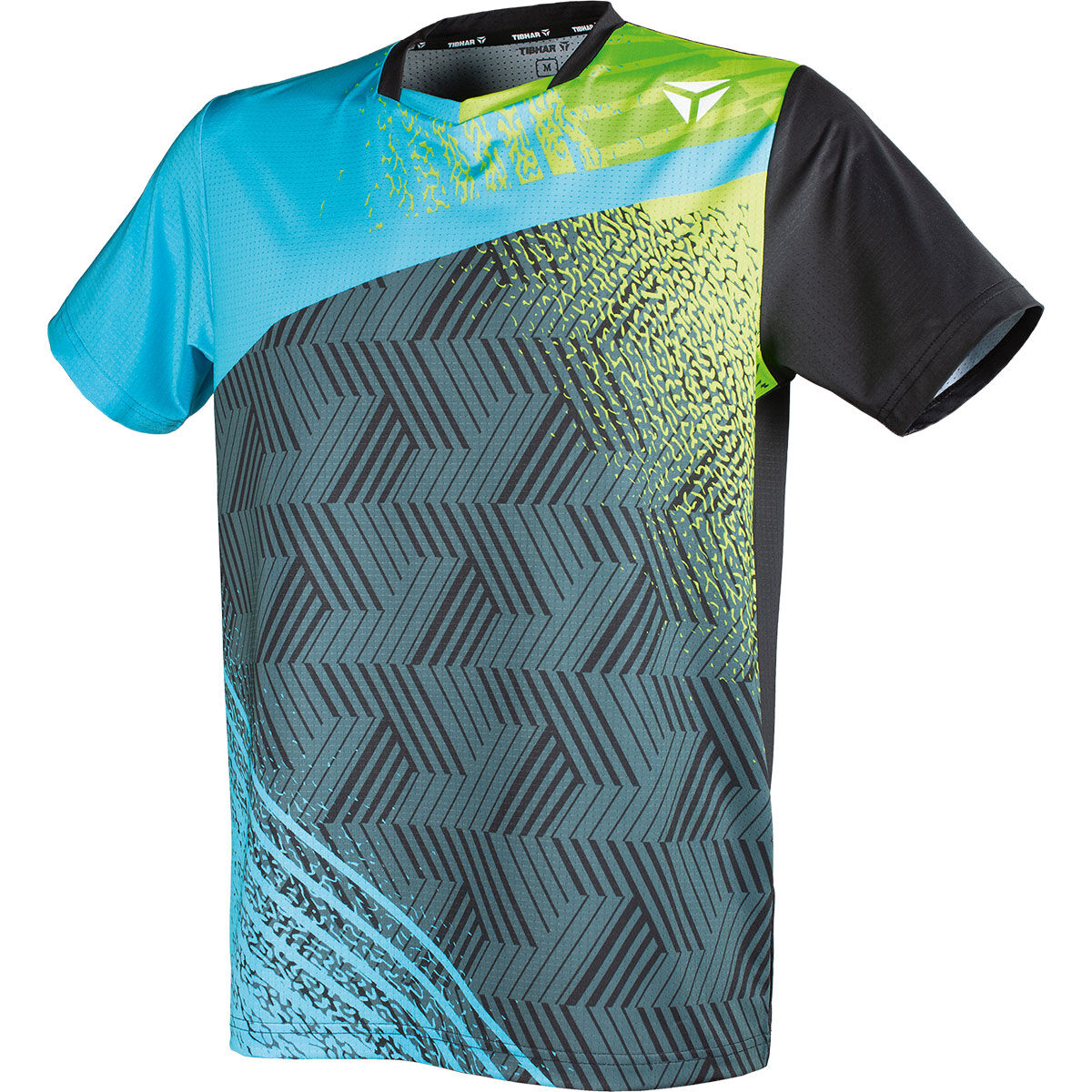 TIBHAR Tee-Shirt PAINT Noir/Bleu clair