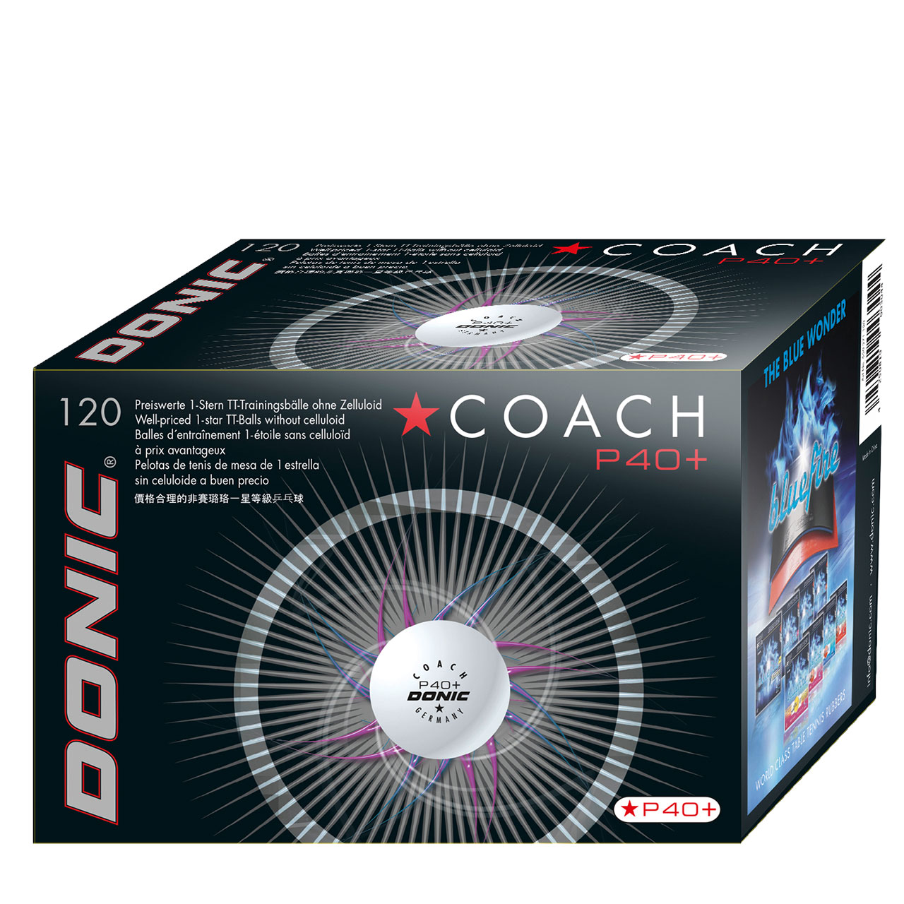 DONIC COACH P40+ 1* Carton 120 balles blanc