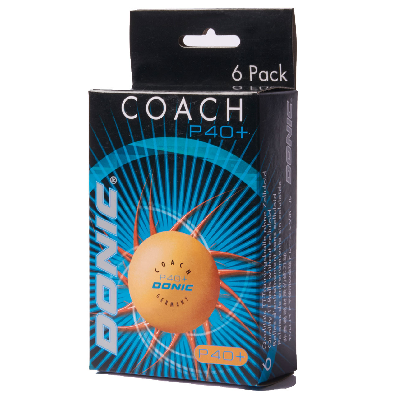 DONIC Coach P40+ 2* Boîte de 6 orange
